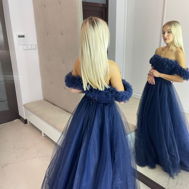 Suknia Rose - granat, gorsetowa, MAXI