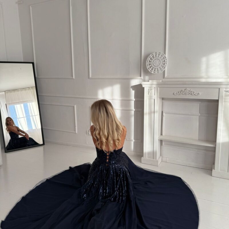 Suknia Emma - granat, gorsetowa, MAXI